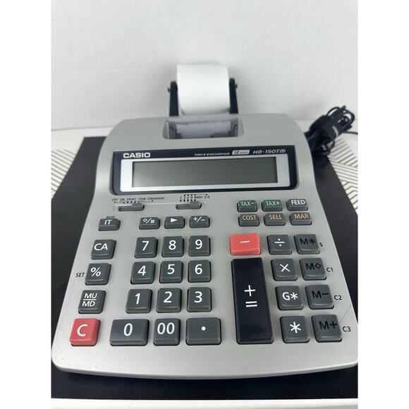 Casio HR-150TM Printing Calculator With Power Cord Tested Includes Paper - Picture 1 of 6